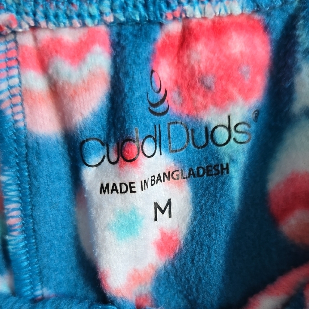 Blue and Pink Polka Dot Pajama Bottoms with Elastic Waistband - Picture 2 of 4